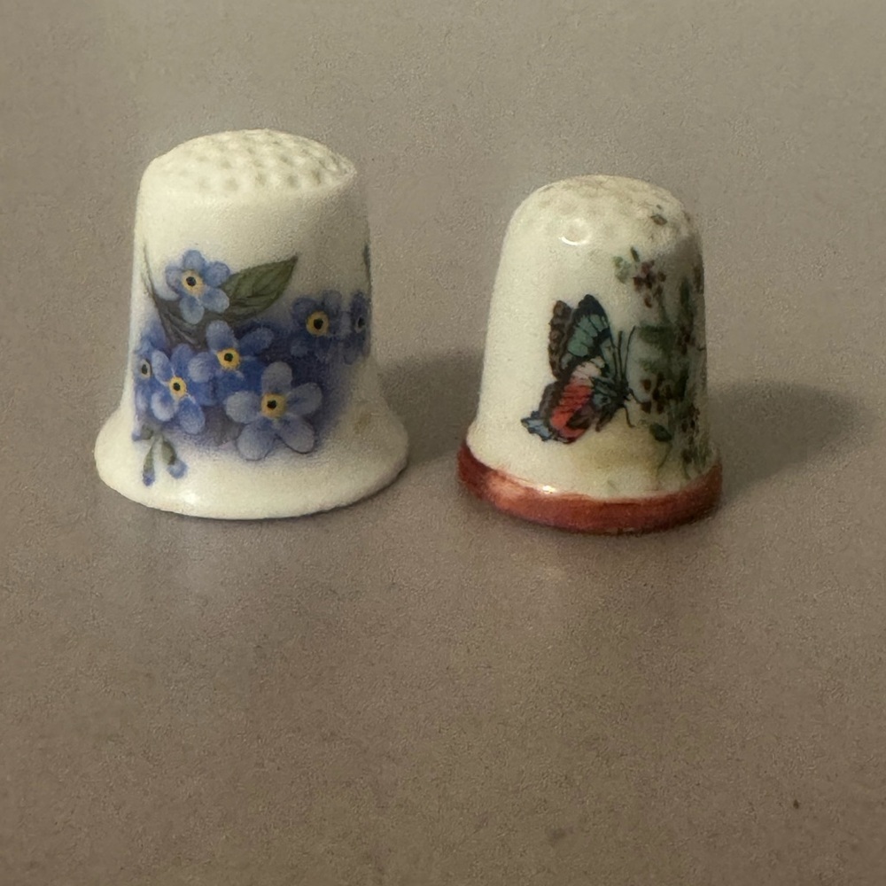 Floral and Butterfly Ceramic Thimbles